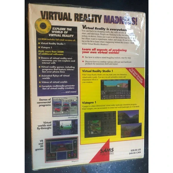 Virtual Reality Madness Software Big Box PC Rare